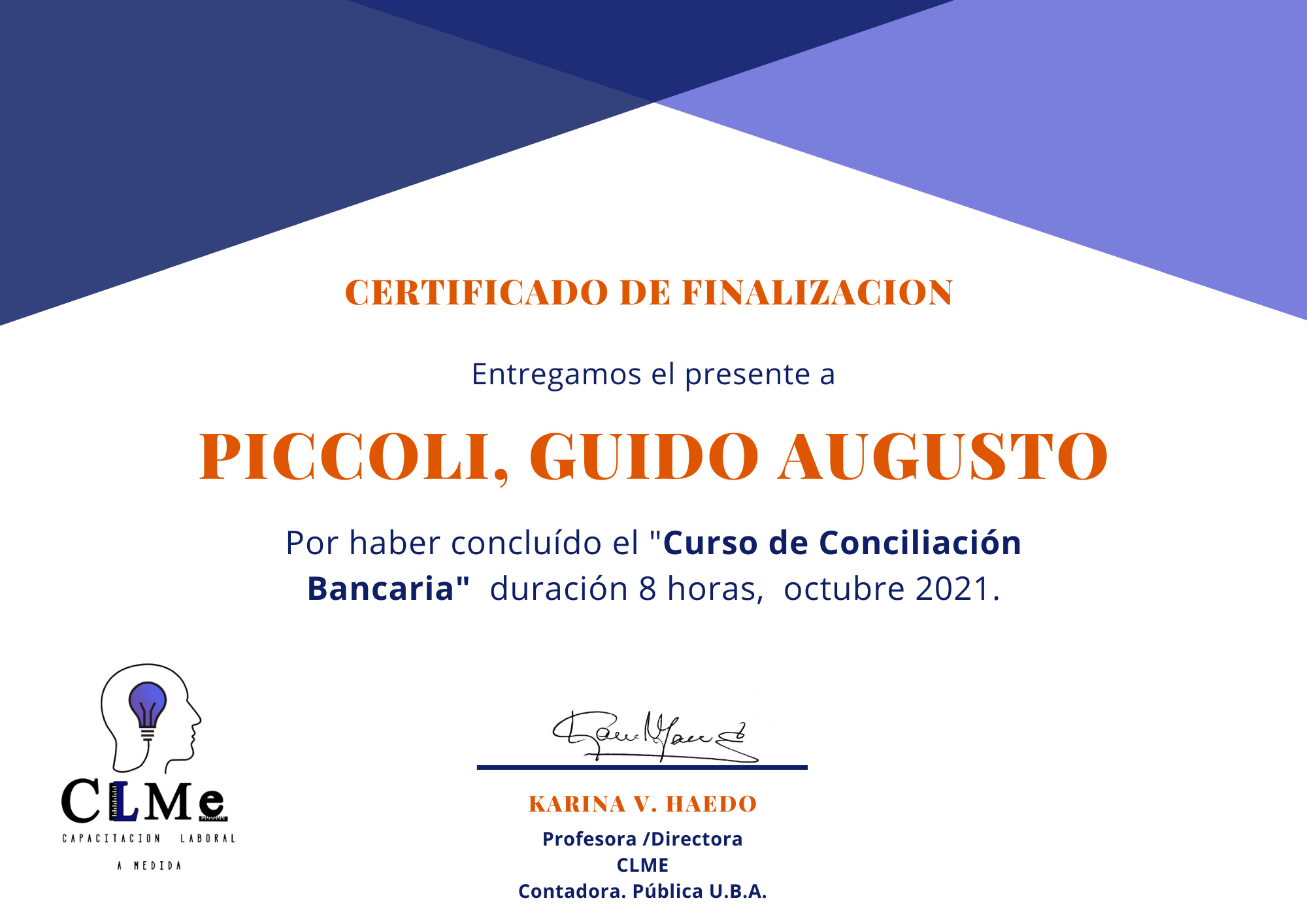 Certificado de Conciliación Bancaria
