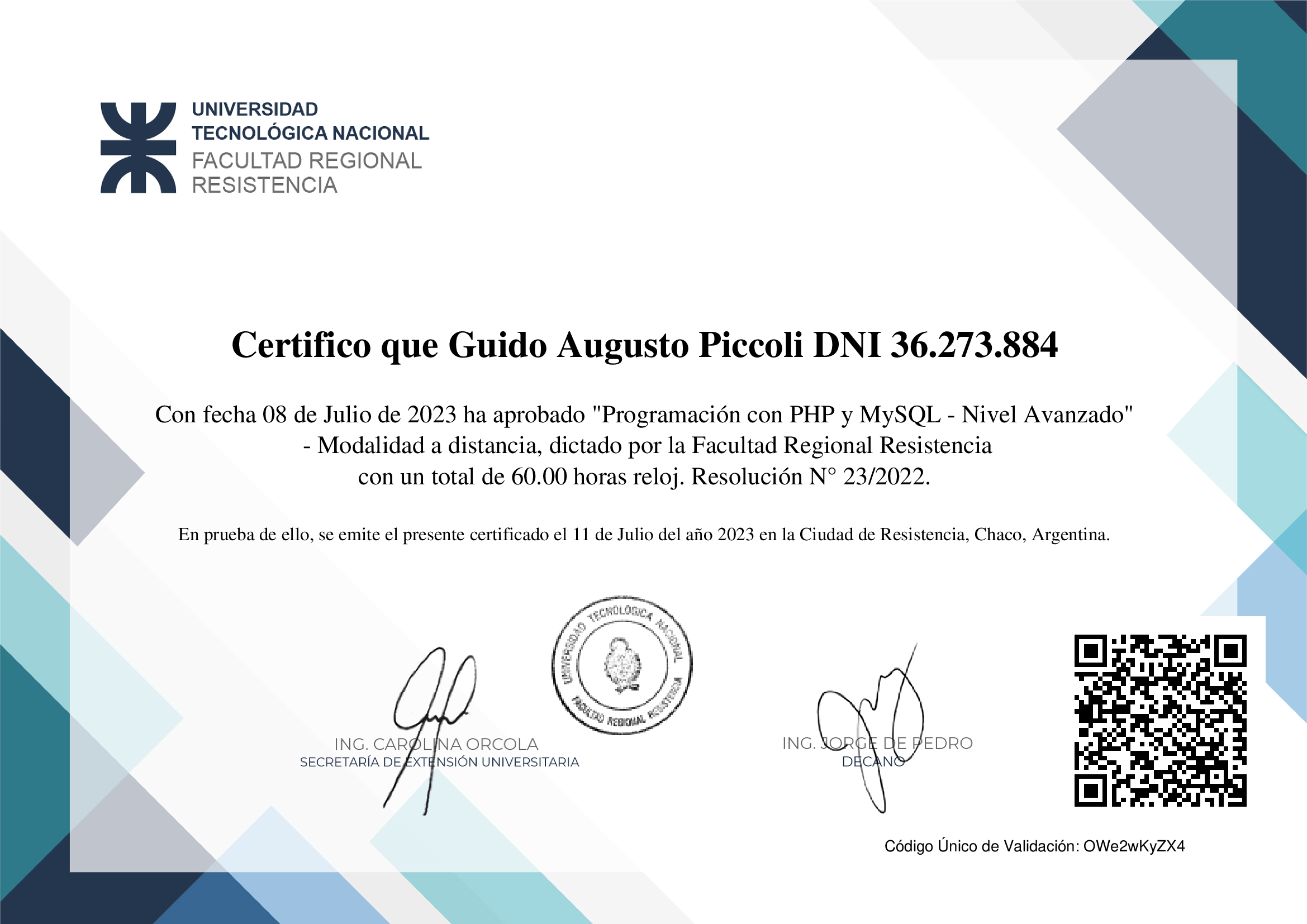Certificado de Programación Web con PHP y MySQL Avanzado